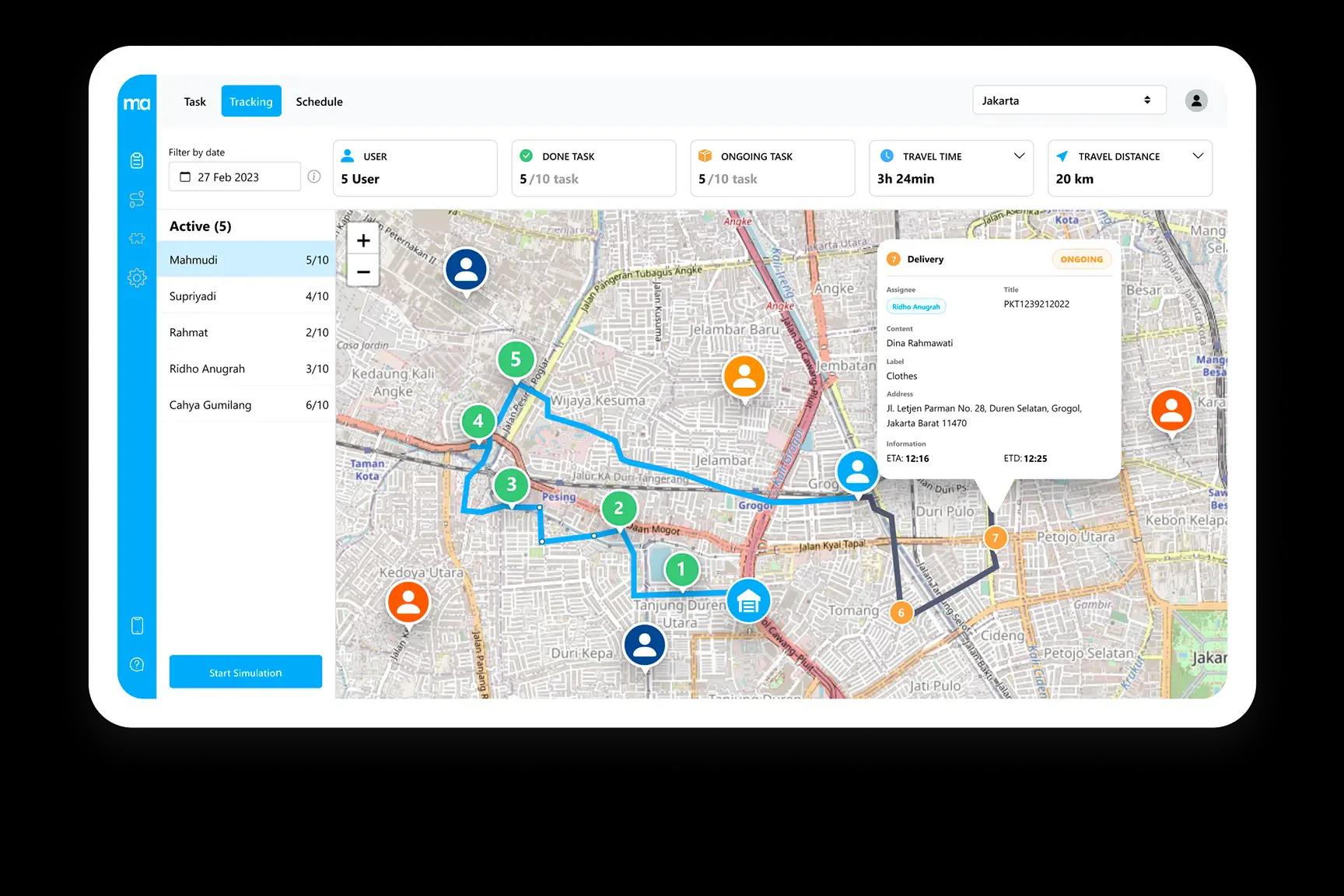 Pelacakan real-time untuk supervisi operasional yang lebih baik