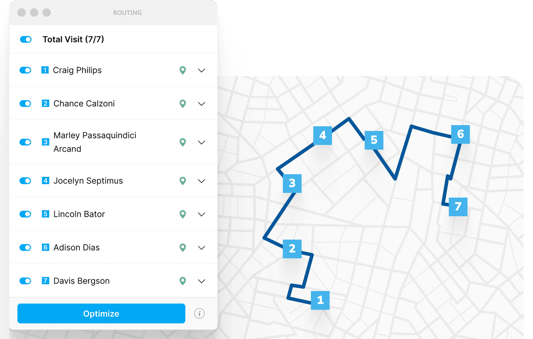 Route optimization features overview