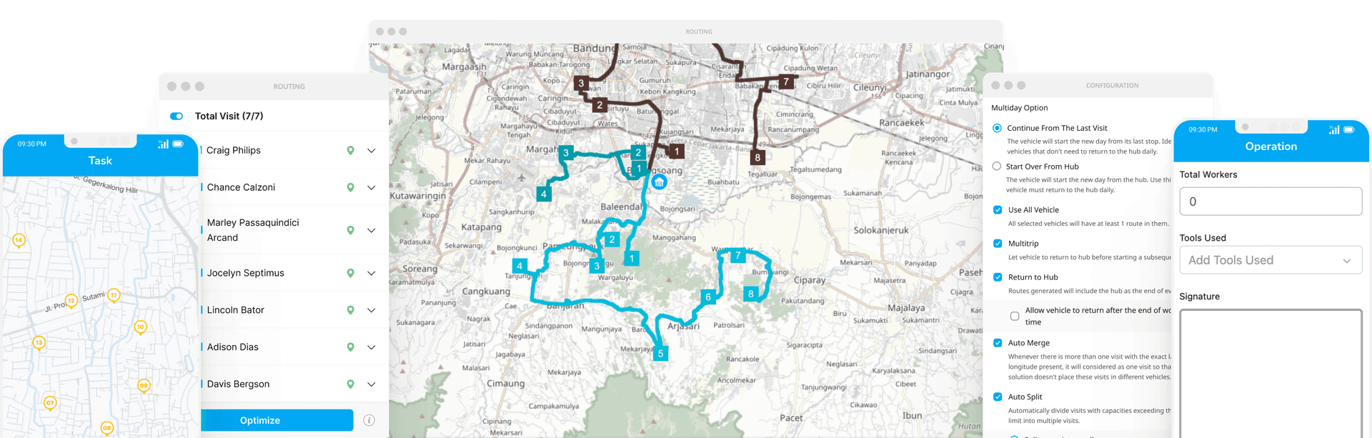 Field service management platform interface