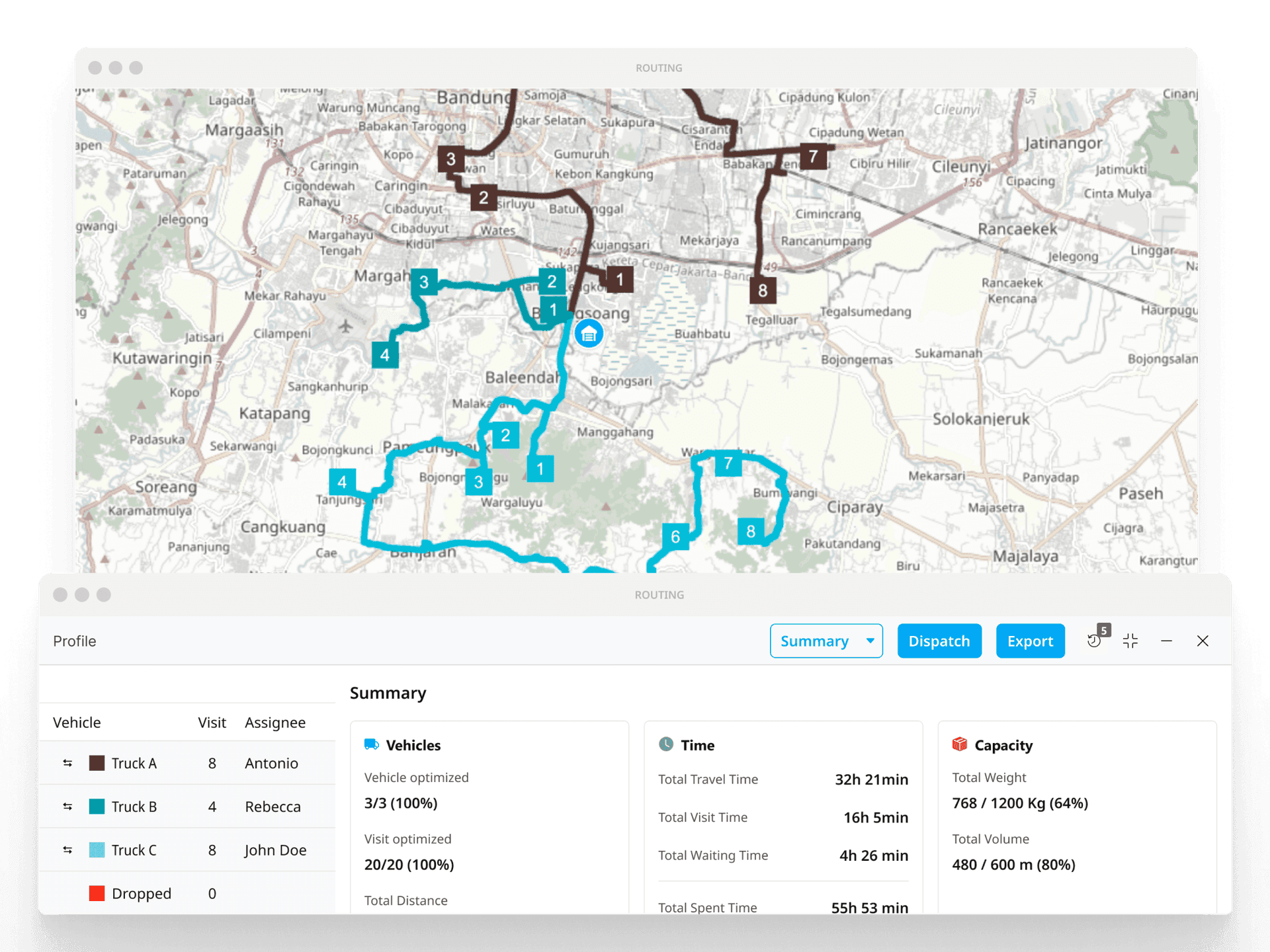 Smart dispatch and technician assignment interface