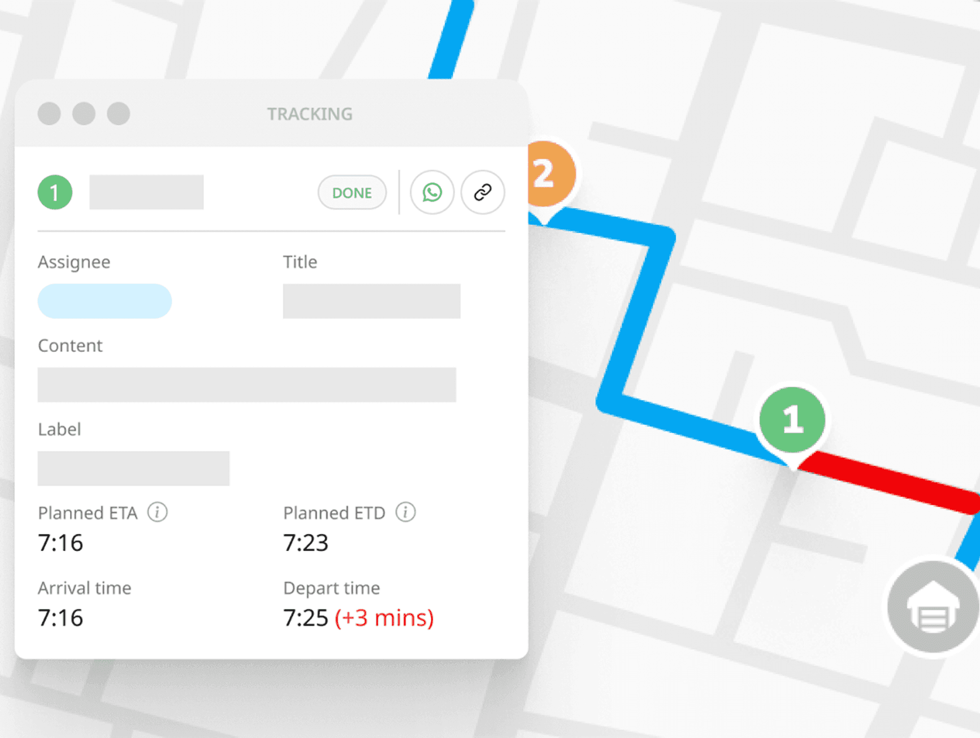 Visibilitas pengemudi dan rute real-time