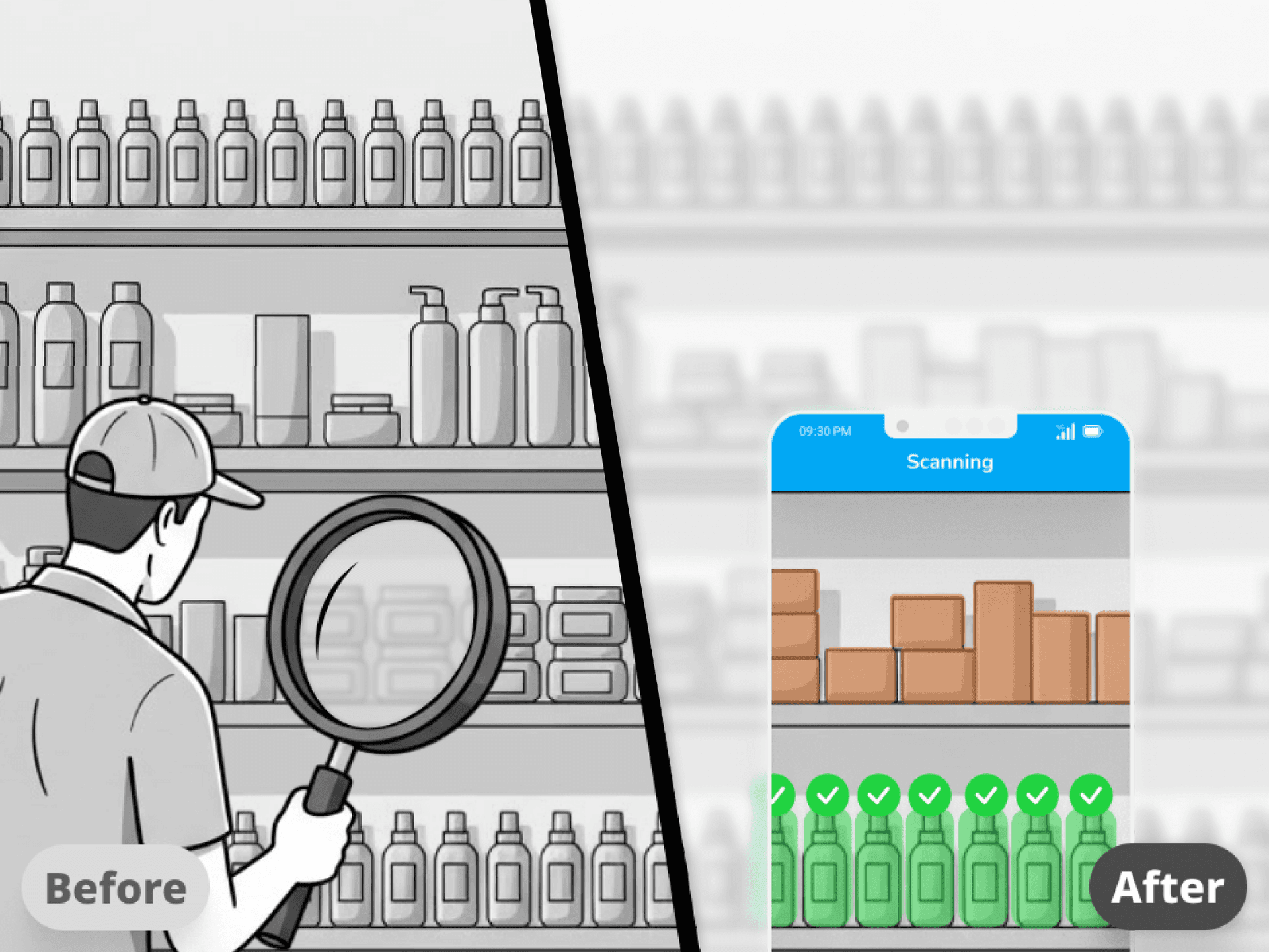 Automated in-store audit with mobile phone